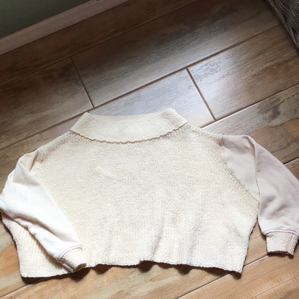 Free People Cropped Cowl Sweater - Cream